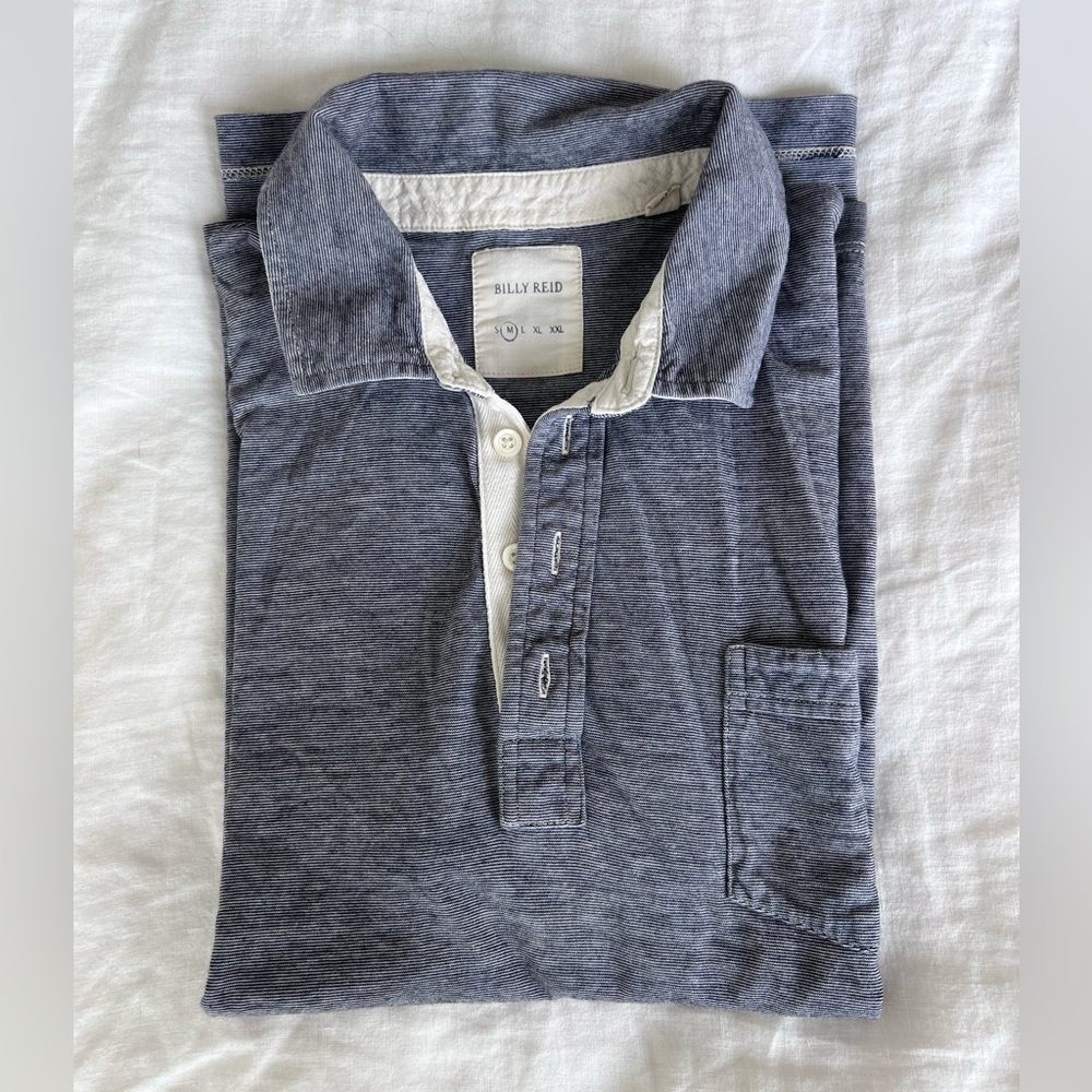 Billy Reid Blue Polo Shirt